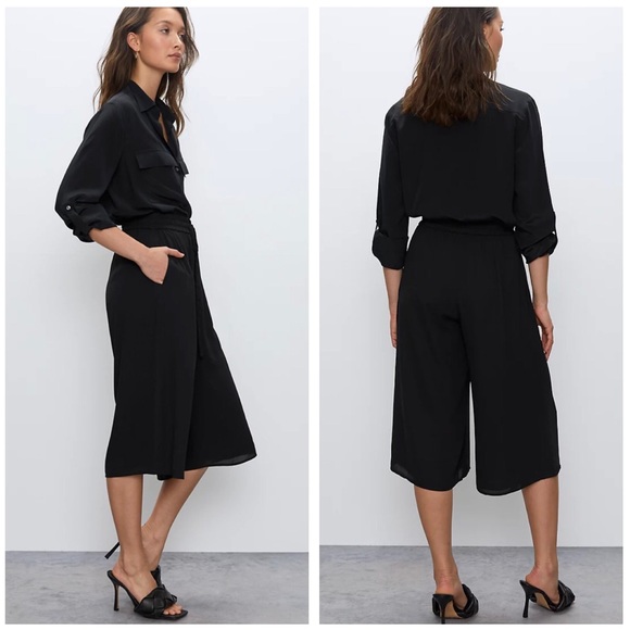 ARITZIA Babaton Green Luiz Cropped Wide Leg Pants - Picture 2 of 6